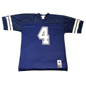 Dallas Cowboy Prescott Navy Blue Football Jersey with Number 4